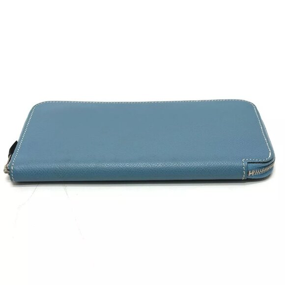 HERMES Asap Long Classic Round Wallet Long Wallet Epsom Blue gene - Picture 3 of 14